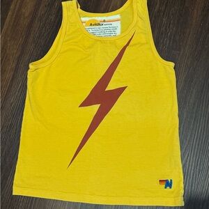 Kids aviator nation yellow lightening bolt tank